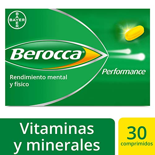 BAYER HISPANIA, S.L. Berocca Performance Complejo de Vitaminas y Minerales Sin Cafeína, Contribuye al Rendimiento Mental y Físico, 30 Comprimidos