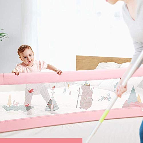 BDD Riel de Cama Anticaída para Niños Deflector de Cama Ajustable en Altura Seguro sin Formaldehído Telescópico de un Botón,L-150Cm,L-150Cm