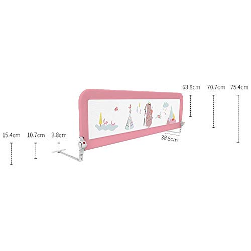 BDD Riel de Cama Anticaída para Niños Deflector de Cama Ajustable en Altura Seguro sin Formaldehído Telescópico de un Botón,L-150Cm,L-150Cm