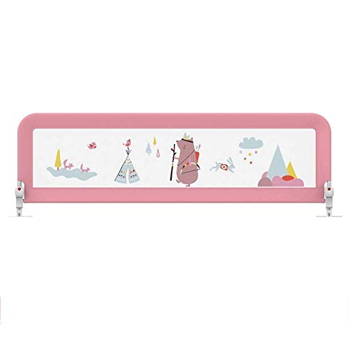 BDD Riel de Cama Anticaída para Niños Deflector de Cama Ajustable en Altura Seguro sin Formaldehído Telescópico de un Botón,L-150Cm,L-150Cm
