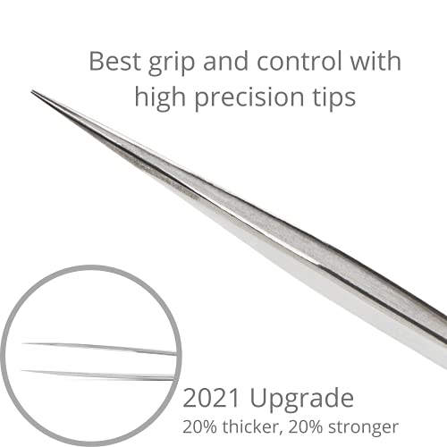 Beaditive Paquete De 3 Pinzas De Alta Precisión - Pinzas Para Manualidades De 4.7"Para Coser, Rebordear Y Hacer Manualidades - Juego De Pinzas Para Joyería Sin Dientes Con Puntas Finas