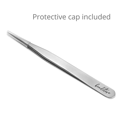 Beaditive Paquete De 3 Pinzas De Alta Precisión - Pinzas Para Manualidades De 4.7"Para Coser, Rebordear Y Hacer Manualidades - Juego De Pinzas Para Joyería Sin Dientes Con Puntas Finas