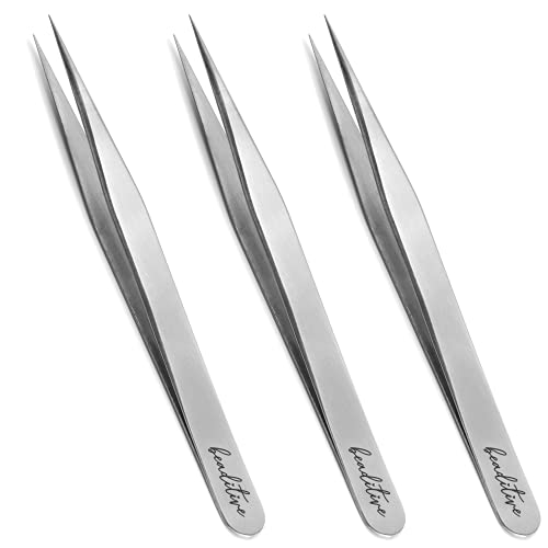 Beaditive Paquete De 3 Pinzas De Alta Precisión - Pinzas Para Manualidades De 4.7"Para Coser, Rebordear Y Hacer Manualidades - Juego De Pinzas Para Joyería Sin Dientes Con Puntas Finas