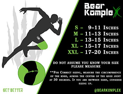 Bear KompleX Knee Sleeves (Sold AS A Pair of 2) Compression and Support for Weightlifting, Powerlifting and Weight Training- 7mm Neoprene Sleeve for The Best Squats - Women & Men - by, Stars 7mm M