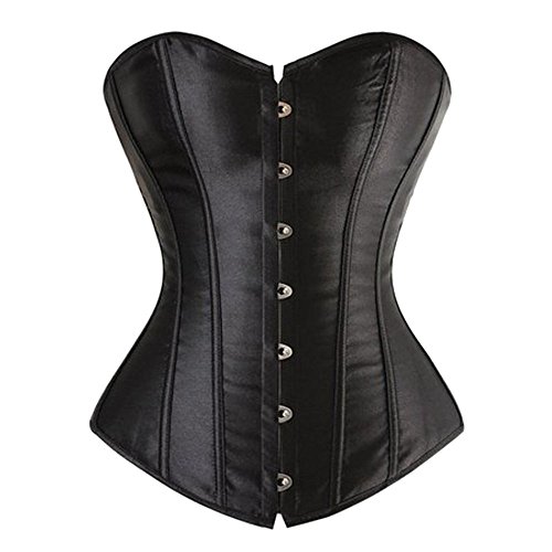 Beauty-You - Corsé de satén para mujer Negro Negro ( XXXXXXL