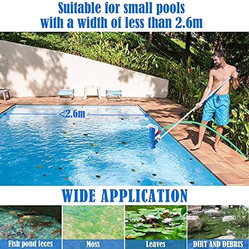 Becoyou Limpiafondos Piscina, Aspirador Piscina con 5 Secciones de Poste 2 Bolsas de Malla Limpiafondos Piscina Manual Piscina Accesorios para Piscina, Estanque, SPA