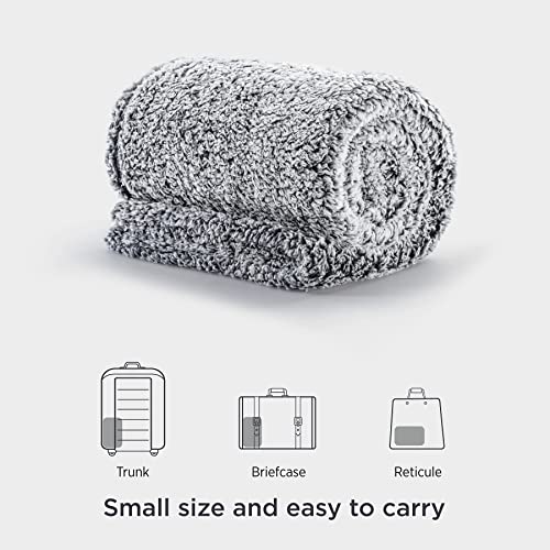 Bedsure Manta Sofa Polar Grande - Manta para Cama 90 Borreguito de Invierno, Manta Cubre Cama 150x200 de Sherpa Suave y Calentita, Gris Oscuro