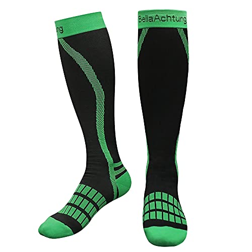BellaAchtung Medias de compresión deportivas, para hombre y mujer, largas, ligeras, de apoyo para correr, fútbol, vuelo, correr, viajes, ciclismo, Unisex adulto, -, L/XL (EU38-42)