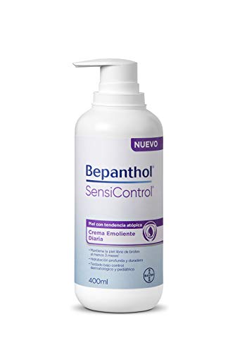 Bepanthol SensiControl Crema Emoliente Diaria con Pro-Vitamina B5 para Piel Atópica, Favorece una Hidratación Profunda y Duradera una Piel Sana y Protegida, 400 ml
