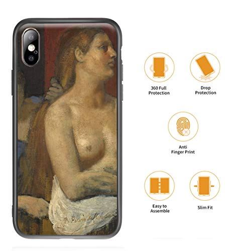 Berkin Arts Pierre Puvis De Chavannes para el Caso del iPhone X/iPhone XS/Estuche para teléfono móvil Artes/Impresión Giclee UV Cubierta del(A Maid Combing A Donna'S Hair)