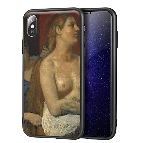 Berkin Arts Pierre Puvis De Chavannes para el Caso del iPhone X/iPhone XS/Estuche para teléfono móvil Artes/Impresión Giclee UV Cubierta del(A Maid Combing A Donna'S Hair)
