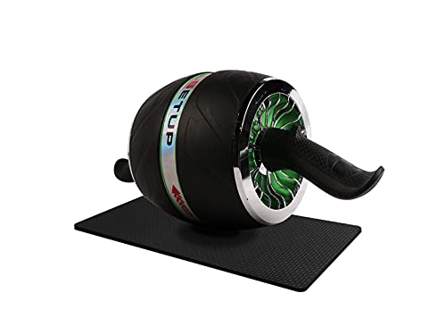 Best Goods AB Roller Abdominal Roller Abdominal Rueda abdominal Rueda abdominal abdominal Fitness para la casa Entrenamiento abdominal espalda y hombros (GRN, L)
