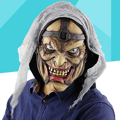 BESTOYARD Halloween Toothy Wizard Mask Cosplay Horrific Creepy Terrificador para Adultos