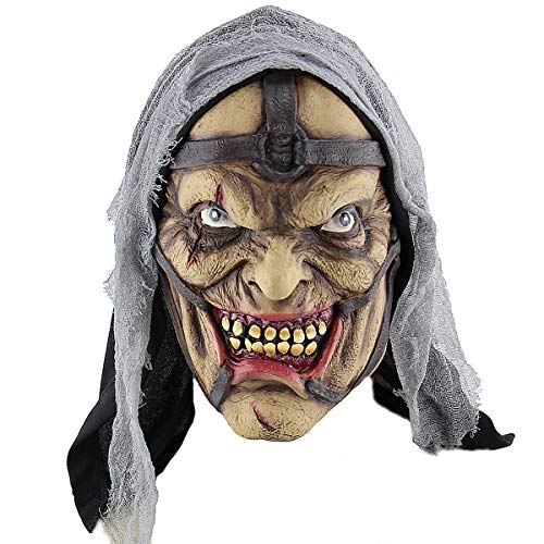 BESTOYARD Halloween Toothy Wizard Mask Cosplay Horrific Creepy Terrificador para Adultos