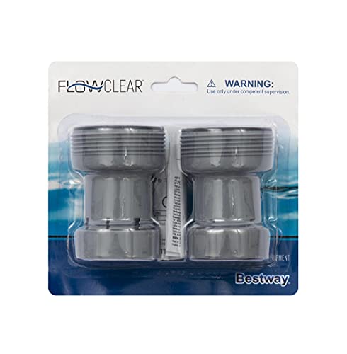 BESTWAY 58236 - Adaptadores de Manguera Diámetro 38 mm Con Válvula de 32 mm Para Bomba de Filtrado para Piscina Resistentes a la Corrosión Fácil de Instalar