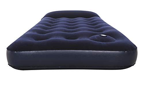 BESTWAY 67223 - Colchón Hinchable Individual Ventura 185x76x28 cm con Inflador de Pie Integrado y Válvula de Rápido Inflado y Desinfldo, Superficie Flocada, Para Interior/Exterior