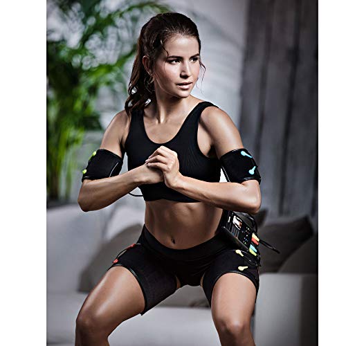 Beurer EMS homeSTUDIO Dispositivo de estimulación muscular, dispositivo de entrenamiento EMS de alta gama para uso doméstico con app y entrenador virtual, incluye manguitos y electrodos