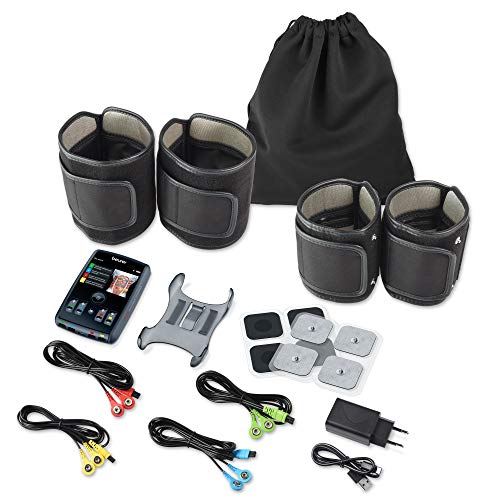 Beurer EMS homeSTUDIO Dispositivo de estimulación muscular, dispositivo de entrenamiento EMS de alta gama para uso doméstico con app y entrenador virtual, incluye manguitos y electrodos