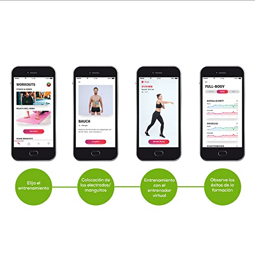 Beurer EMS homeSTUDIO Dispositivo de estimulación muscular, dispositivo de entrenamiento EMS de alta gama para uso doméstico con app y entrenador virtual, incluye manguitos y electrodos