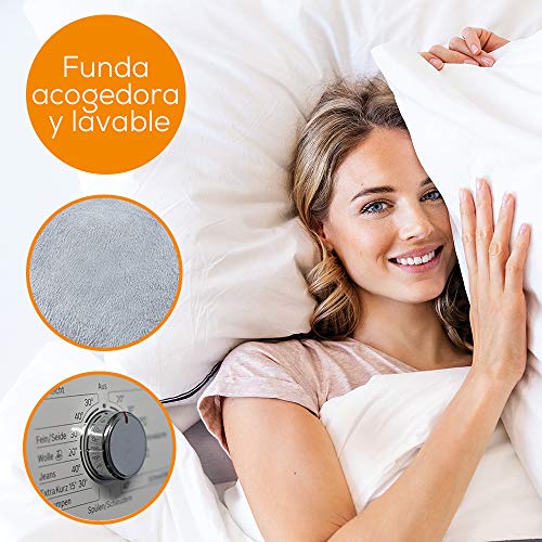 Beurer MG 145 Almohada de masaje Shiatsu con función calor para relajar la musculatura, extra suave y confortable, 4 cabezales de masaje rotatorios, funda lavable, 12 W, Gris