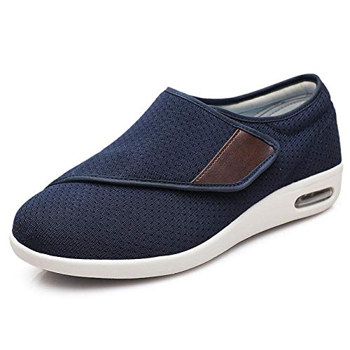 B/H Ajustable Edema Zapatos hinchados,Zapatos de Hombre con Empeine Alto, pies hinchados-41_Blue,Zapatos diabéticos para Hombres
