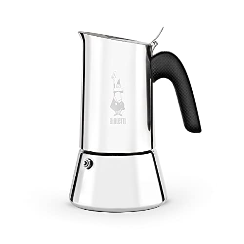 Bialetti New Venus Caffettiera in Acciaio Inox, Adatta all'Induzione, Argento, 4 Tazze