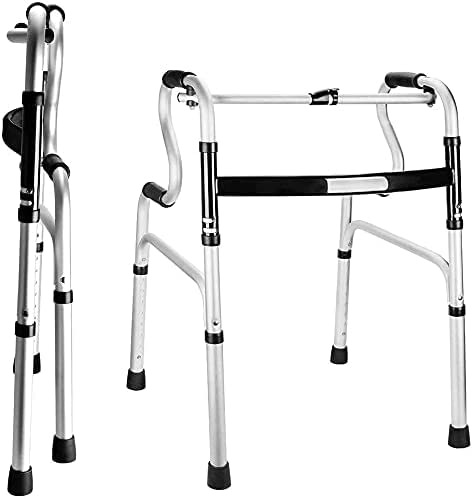 BIAOYU Andador Plegable para Personas Mayores, discapacitados, Andador Auxiliar para Caminar con apoyabrazos y Ruedas, soporta hasta 330 Libras