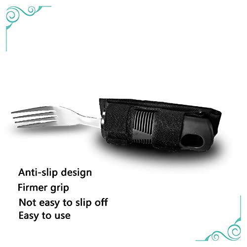 Bias&Belief 3 utensilios de alimentación adaptativos para necesidades especiales cubiertos cuchara/tenedor/cuchillo antiagitación antideslizante para artritis o uso de ancianos