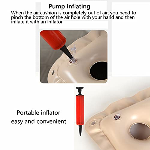 Bias&Belief Cojines Antiescaras Cojin Hemorroides Cojin Inflable Caderas de Apoyo Descompresión Respirable para Las Personas Que Se Sientan Durante Mucho Tiempo Beige