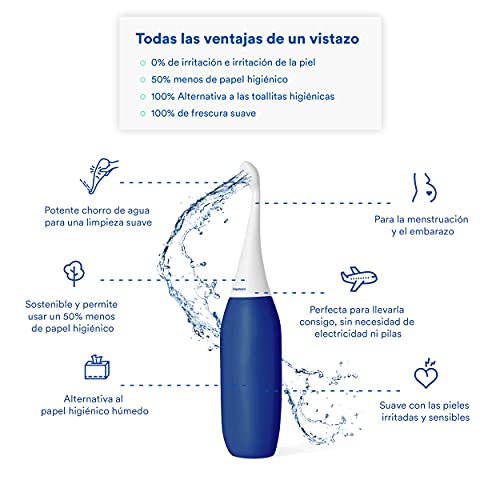Bidé portátil original HAPPYPO en varios colores I El Easy-Bidé 2.0 sustituye toallitas húmedas y el inodoro con ducha I Bidé móvil para viajes con bolsa de viaje I Ducha íntima I ahorra papel