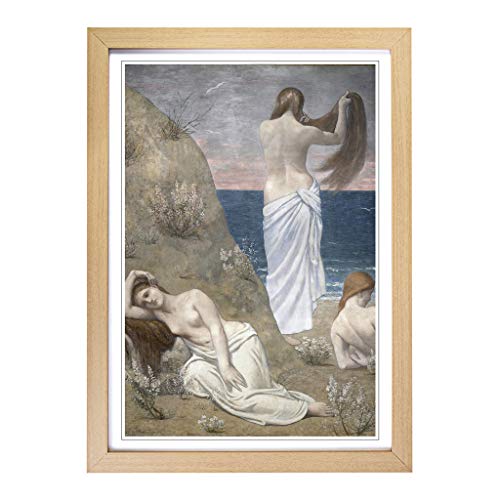 Big Box Art Pyerre Puvis de Chanes - Cuadro Enmarcado (62 x 45 cm), diseño de Pierre Puvis de Chanes Young Girls de The Seaside