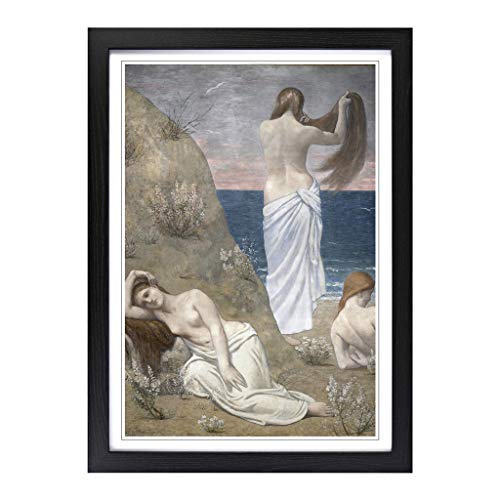 Big Box Art Pyerre Puvis de Chanes - Cuadro Enmarcado (62 x 45 cm), diseño de Pierre Puvis de Chanes Young Girls de The Seaside