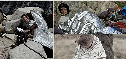BINHAI Mantas térmicas de Emergencia para Supervivencia, Reflectante, térmica, de Primeros Auxilios, 52" x 83"