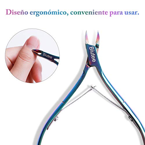 Biutee Corta Cuticulas Uñas Profesional para Manicura Alicates Cortaúñas de Acero Inoxidable