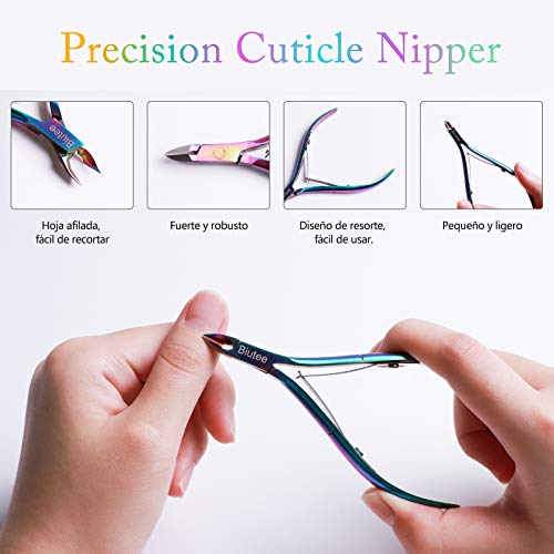 Biutee Corta Cuticulas Uñas Profesional para Manicura Alicates Cortaúñas de Acero Inoxidable
