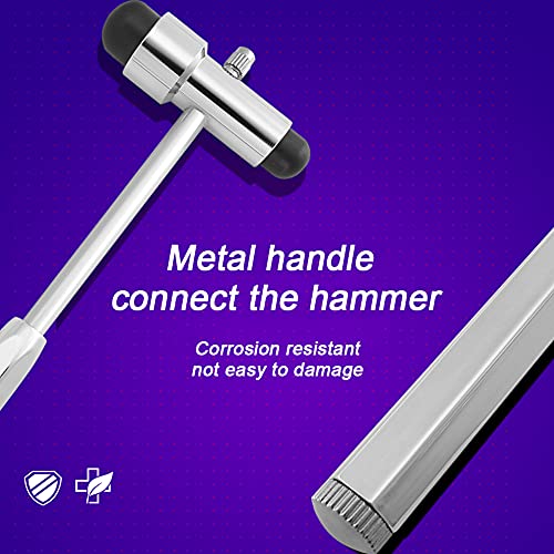 BIUYYY Martillo de Reflejos con Cabezal de Goma Doble + Punta + Cepillo Acero Inoxidable Martillo Neurológico Instrumentos Médicos de Diagnóstico para Enfermera EMT Médico Estudiante de Medicina