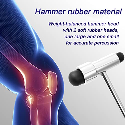 BIUYYY Martillo de Reflejos con Cabezal de Goma Doble + Punta + Cepillo Acero Inoxidable Martillo Neurológico Instrumentos Médicos de Diagnóstico para Enfermera EMT Médico Estudiante de Medicina