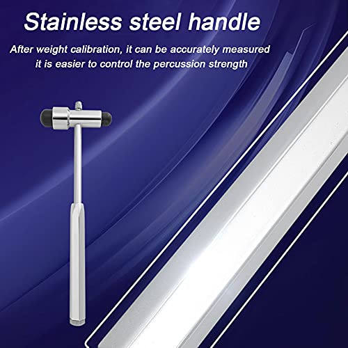 BIUYYY Martillo de Reflejos con Cabezal de Goma Doble + Punta + Cepillo Acero Inoxidable Martillo Neurológico Instrumentos Médicos de Diagnóstico para Enfermera EMT Médico Estudiante de Medicina