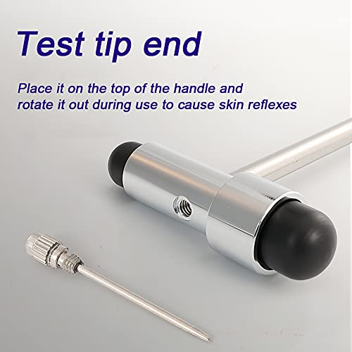 BIUYYY Martillo de Reflejos con Cabezal de Goma Doble + Punta + Cepillo Acero Inoxidable Martillo Neurológico Instrumentos Médicos de Diagnóstico para Enfermera EMT Médico Estudiante de Medicina