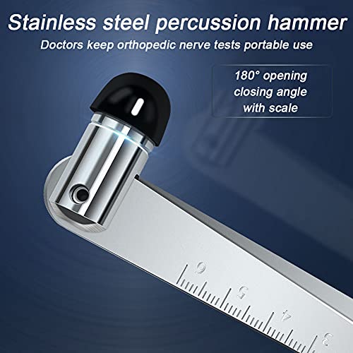 BIUYYY Martillo de Reflejos con Regla de Escala y Cabeza de Goma Martillo de Percusión Instrumentos Médicos de Diagnóstico Durable No se Deforma Fácilmente para Enfermera Estudiante de Medicina