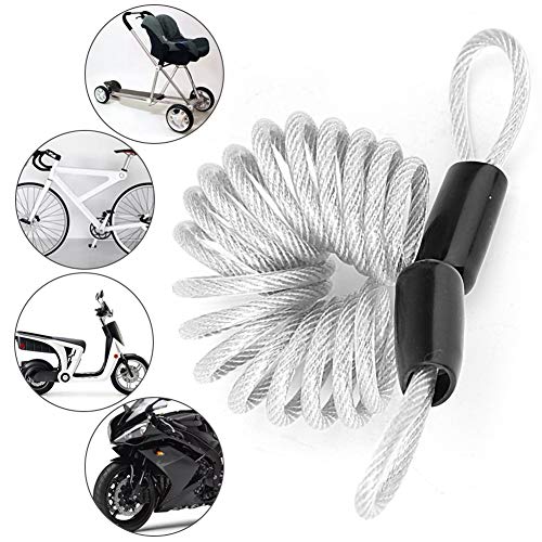 Bloqueo antirrobo para cables, Cuerda de bucle recordatorio de alambre de resorte de seguridad, utilizado para bicicleta motocicleta scooter manillar