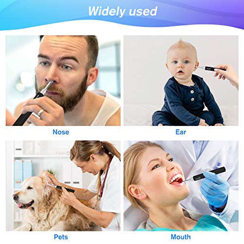 BlumWay WiFi otoscopio de oído 3.5 mm 1080P HD endoscopio de oído limpiador de oído cámara con 6 luces LED, limpiador de oídos removedor de cera para bebés, niños, adultos con iOS, Android (negro)
