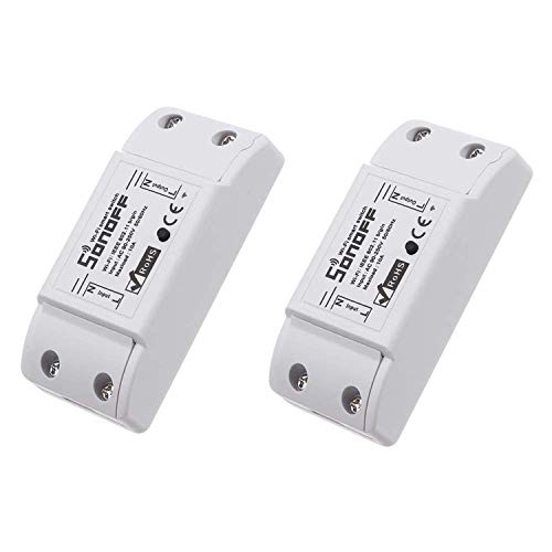 Blxecky Sonoff Interruptor inteligente WiFi con mando a distancia, inalámbrico, temporizador inteligente, control a través de Amazon Echo Alexa, Android IOS App