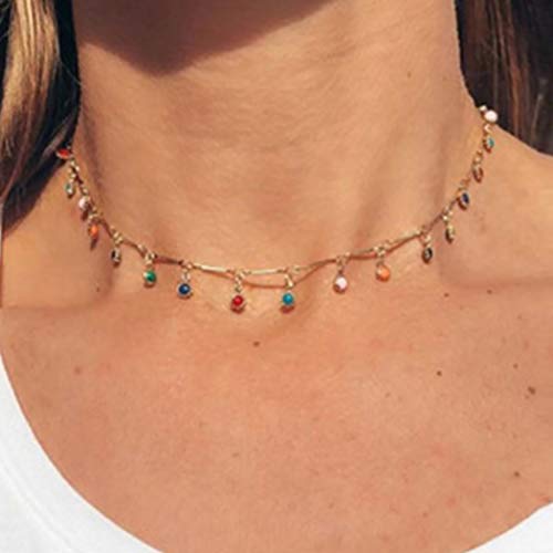 Bohend Boho Playa Tobillera Collar Establecer Oro Tobillo Pulsera Rhinestone Tobilleras Grano Ajustable Cadena de pie Joyería Para Mujeres Y Chicas (2 PCS)