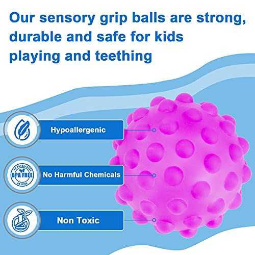 Bolas Sensoriales para Bebé - Bolas de Masaje Pelotas Sensoriales de Mano con Textura Multi-Bola, Infantil Pelota Educativa Suaves Garre Juguete de BañoNiños Mayores de 3 Años
