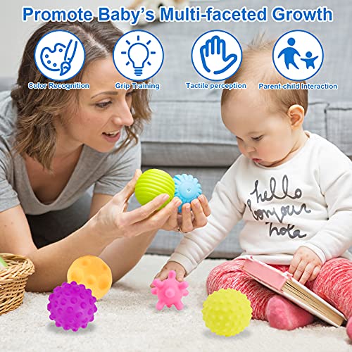 Bolas Sensoriales para Bebé - Bolas de Masaje Pelotas Sensoriales de Mano con Textura Multi-Bola, Infantil Pelota Educativa Suaves Garre Juguete de BañoNiños Mayores de 3 Años