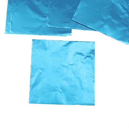 Bonarty 100pcs Candy DIY Paquete de Envoltorios de Papel de Aluminio Paquete de Accesorios de Banquete de Boda - Azul