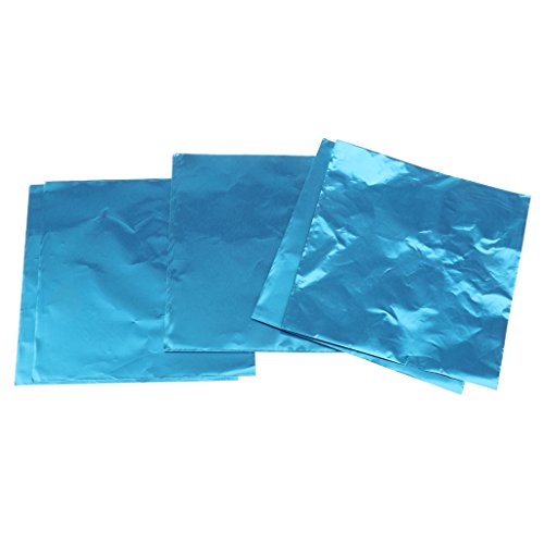 Bonarty 100pcs Candy DIY Paquete de Envoltorios de Papel de Aluminio Paquete de Accesorios de Banquete de Boda - Azul