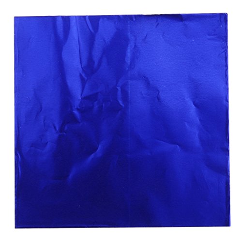 Bonarty 100pcs Candy DIY Paquete de Envoltorios de Papel de Aluminio Paquete de Accesorios de Banquete de Boda - Azul Oscuro