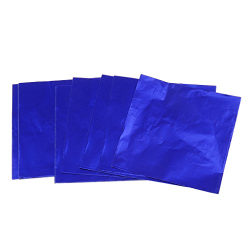 Bonarty 100pcs Candy DIY Paquete de Envoltorios de Papel de Aluminio Paquete de Accesorios de Banquete de Boda - Azul Oscuro